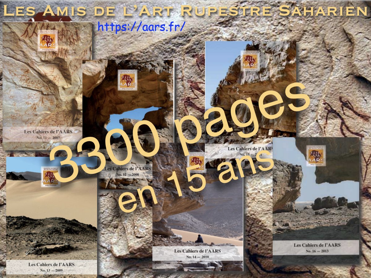 Aperçu de documents inédits concernant la Tassili-n-Ajjer publiés par l’AARS ces trente dernières années. © Jean-Loïc Le Quellec
