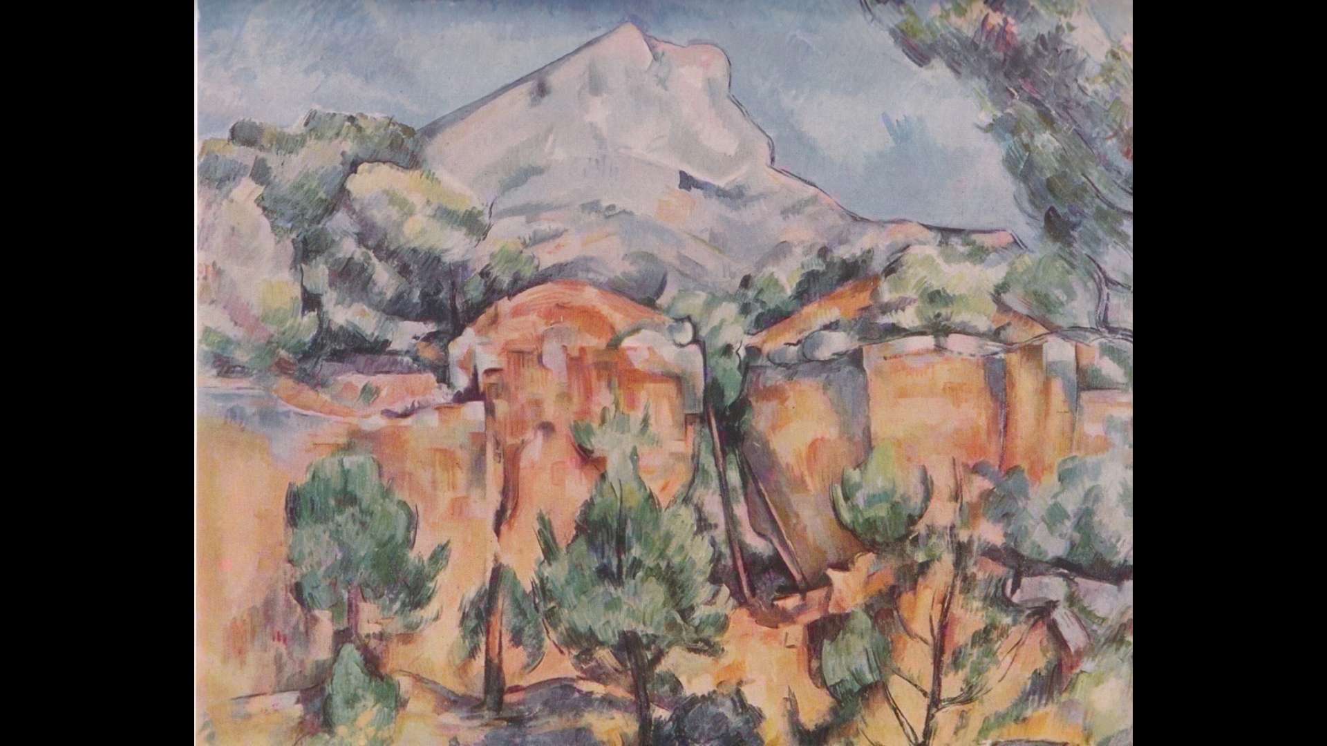 Paul Cézanne. THE MONTAGNE SAINTE-VICTOIRE, as seen from the Bibémus quarries, 1898-1900, oil on canvas, Baltimore Museum of Art. Photography by Mitro Hood.
